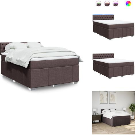 Sommier à lattes de lit avec matelas Marron foncé 160x200 cm - Sommier À Lattes De Lit - Sommiers À Lattes De Lit - Lit - Meuble De Chambre À Coucher (1/5)