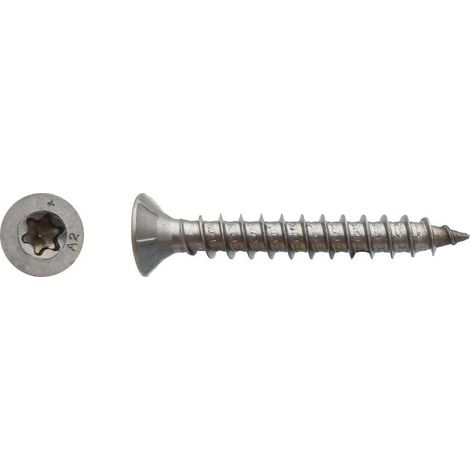100 Vis Bois Tête Fraisée Torx T40 8 x 60 mm - Inox A2 - D-Work