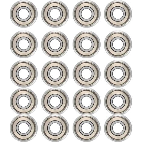 20pcs 608ZZ Roulements à Billes,Métal Double Blindage Roulements Speed Bearings Roulements à Billes de Qualité pour Roller,Skateboard,Longboard,Waveboard/8 x 22 x 7mm (1/5)
