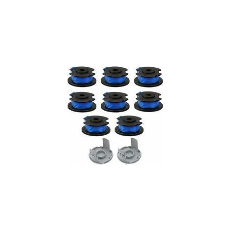 10-Piece Replacement Spool Set for Brush Cutter, Trimmer Line Spool, Compatible with Ryobi One+ AC14RL3A-18V 24V 40V, Cordless Trimmer Line 11ft, 8 Spools + 2 Trimmer Caps (1/5)