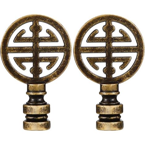Zweiteilige Lampenfassung für asiatisch inspirierte orientalische Messinglampenschirme, ein Symbol des Glücks, dekorativ für Tisch, Schlafzimmer oder Wohnbereich, antikes Messing