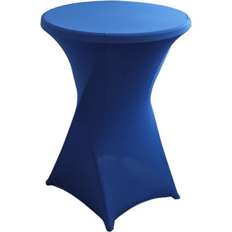 Lot de 2 nappes rondes hautes, diamètre 80-85 cm, extensibles, pour restaurants, bars, cocktails, tables de banquet (80 x 110 cm), bleu roi (1/5)