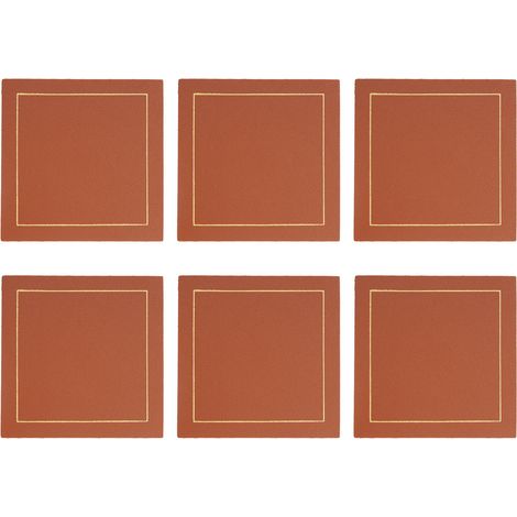 6 sous-plats carrés Divers accessoire de portail, en similicuir, antidérapants, imperméables, 10x10 cm, pour tasses et récipients chauds (1/5)