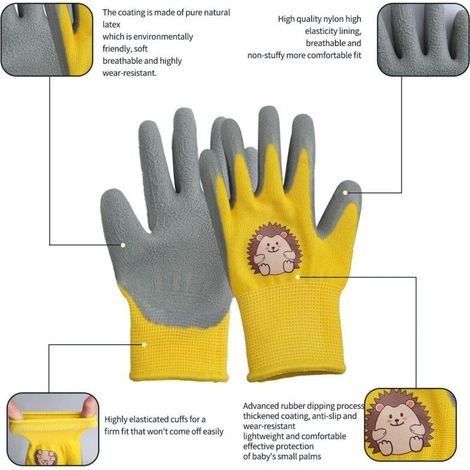 Gants de Jardinage,2 Paires Gants de Travail pour Enfants Gants de Construction Safety Gants de Jardinage Anti-Coupure Anti-Salissure Anti-Morsure (Moins de 5 Ans) (1/3)