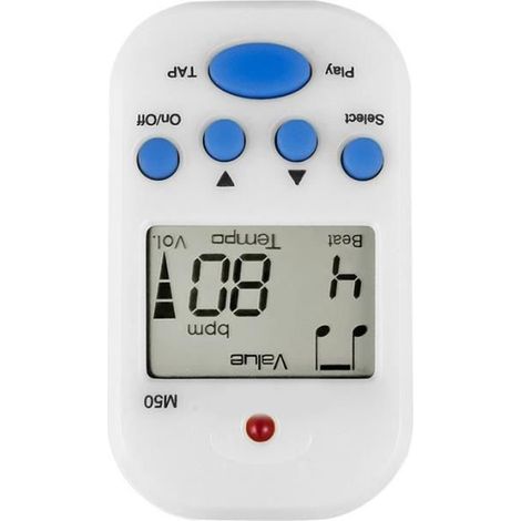 Métronome électronique M50 - Mini professionnel - 2 canaux - Sortie casque - Blanc