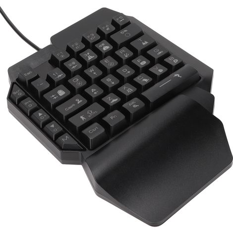 Clavier de jeu à une main, 39 touches, lumineux, design ergonomique, antidérapant, étanche, USB, mécanique