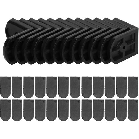 Équerre de fixation en L pour étagères, meuble et armoire, support d'angle droit robuste, lot de 2, métal, visserie incluse. (1/5)