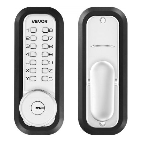 Cerradura de Código Mecánica con Teclado, 4 a 7 Dígitos sin Llaves, Aleación de Zinc, Cerradura de Combinación con Bloqueo Automático para Puertas 35 a 65 mm, Entrada, Garaje, Jardín, Exterior (1/5)