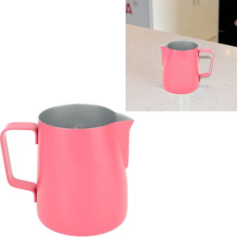 Tasse à latte art Swan en acier inoxydable de 380 ml avec bec verseur pointu, idéale pour faire mousser le lait, accessoire de café, rouge cerise (1/5)