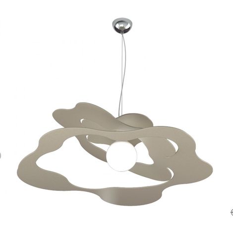 Lampadario moderno top light ripples 1158 s70 e27 led metallo sospensione, finitura metallo sabbia (1/5)