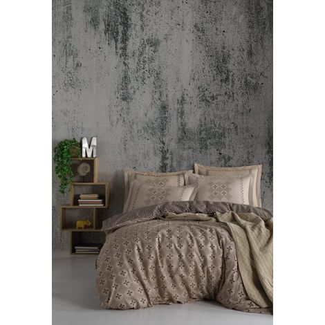 Funda nórdica, funda nórdica, ropa de cama Set Marrón Dark Marrón