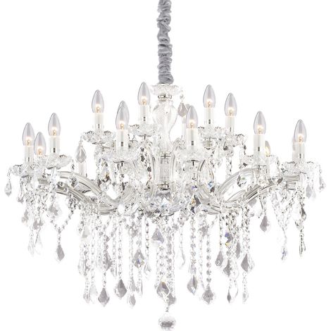 Lampadario Classico Florian Metallo-Cristallo Cromo 18 Luci E14 (1/4)