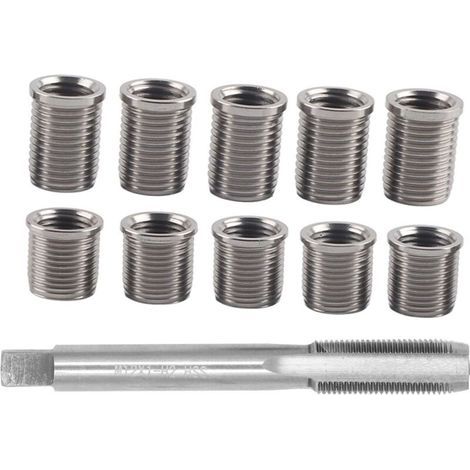 Reparaturwerkzeug für Zündkerzengewinde M10x1,0 und M12x1,0 – 10-teiliges Edelstahl-Schlauchset – Kompatibel mit Benzin- und Dieselmotoren (1/5)