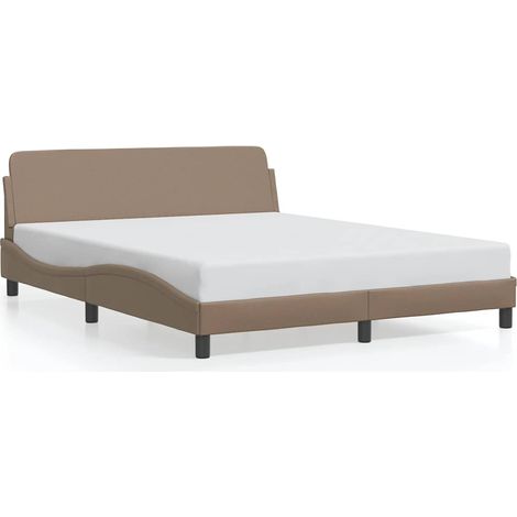Lit double  Lit adulte  Cadre de lit Dover cappuccino 160x200 cm similicuir