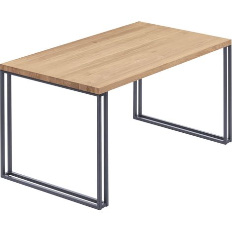 LAMO Manufaktur Esstisch Küchentisch, 140x80x76 cm (AxBxH), Frame, Natur / Anthrazit, LAG-01-A-002-7016Fr