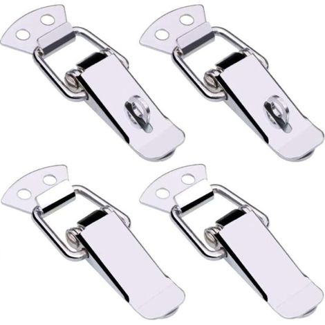 fermoir en acier inoxydable Hasp réglable pince à levier en acier inoxydable Tension Lock Box Box Lock Lock pour boîte de cas, boîte à outils, tiroir4 Pièces9032mm (1/4)