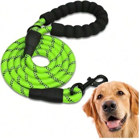 Laisse pour chien, laisse pour chien, chiot, petite, moyenne et grande, 1,2 m, 1,5 m, 2,2 m, laisse de dressage pour chien (150 cm, noir) (1/4)