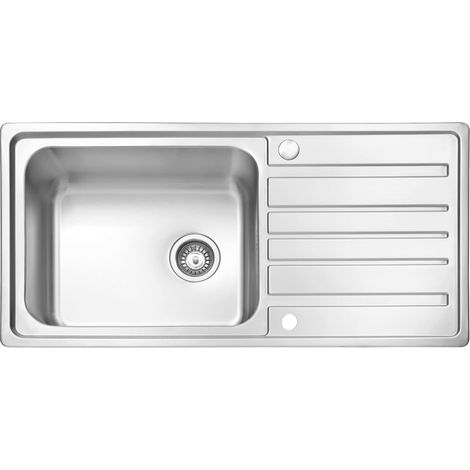 JASSFERRY Évier de cuisine 1 Bac , Acier Inoxydable, avec égouttoir réversible, 1000 x 500mm