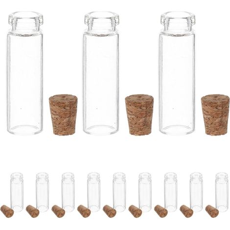 Mini Bouteilles à Souhaits et Design Compact Résistant à L'humidité en Verre Lot de 100 2 ML avec Bouchon Liège pour Fêtes et de Bricolage Créatifs (1/5)