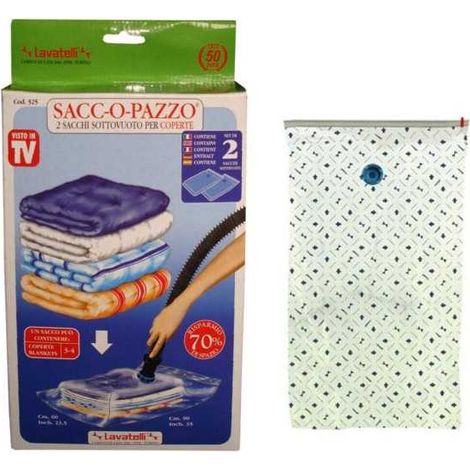 Set di 2 sacchetti sottovuoto coperte e piumoni, salvaspazio, buste sottovuoto vestiti, antimuffa, antiacari, misura M 60x90cm per Coperte, sacchetti sottovuoto vestiti viaggio o salvaspazio armadio (1/10)