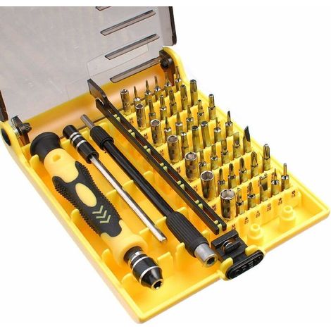 TRIO Kit de Tournevis 45 en 1 (T3/4/./20, Triangle, étoile.) Compatible avec Réparations d'Ordinateur, électriques, Mobiles, TV (1/5)