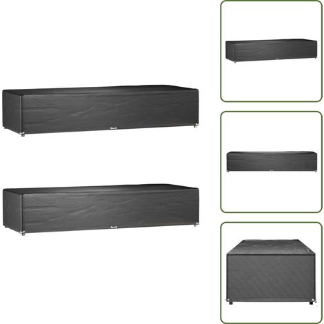 Housses pour chaise longue 2 pcs 12 œillets 205x75x40 cm PE - Housse Chaise Longue - Housse De Jardin - Protection Mobilier Extérieur - Imperméable - Uv Resistant