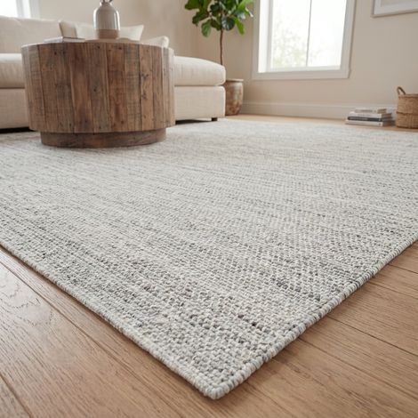 Kilim moderne Tapis Dream  - 290x190cm, Rectangular - 100% Laine vierge - Tissé main - Argent