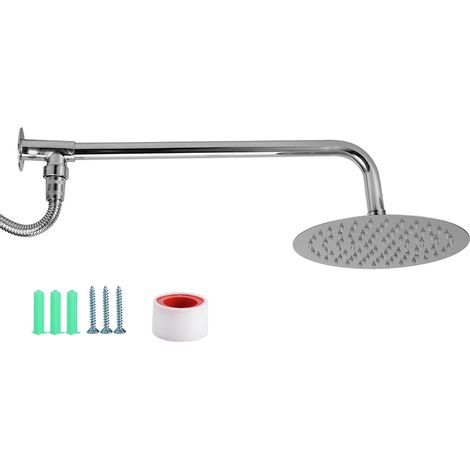 Douche de plafond rond 8 pouces, filetage G1/2, acier inoxydable moderne, accessoire de salle de bain, kit complet (1/5)