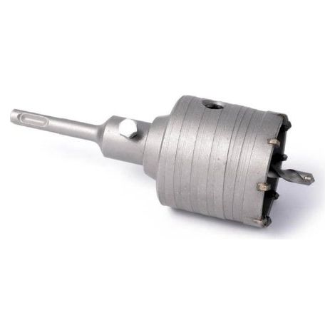 Broca de corona GEKO SDS Plus de 65 mm para hormigón, ladrillo y baldosas HM.