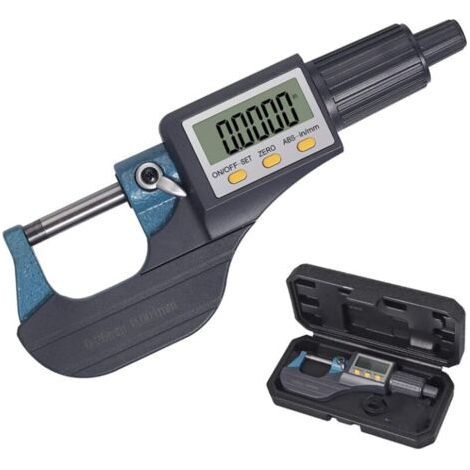 LCD Digital Micrometer 0-25mm – Resolution 0.001mm – Accuracy 0.002mm – Auto Shut Off – Stainless Steel and ABS (1/5)