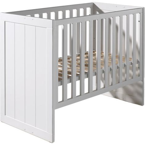 Lit Bébé en Bois "Erik" 60x120cm Blanc (1/2)