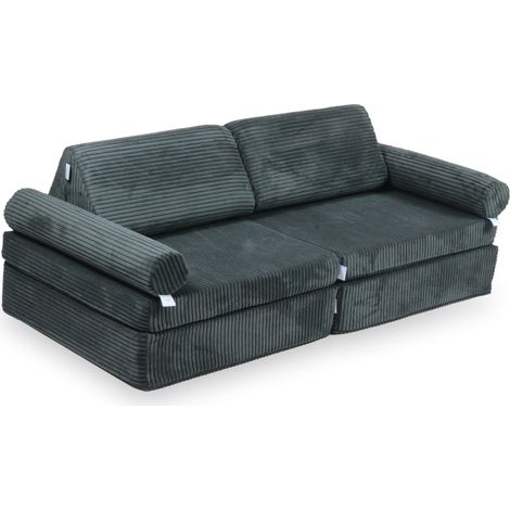 Canapé Montessori Comfort Mini Play en velours côtelé graphite (1/4)