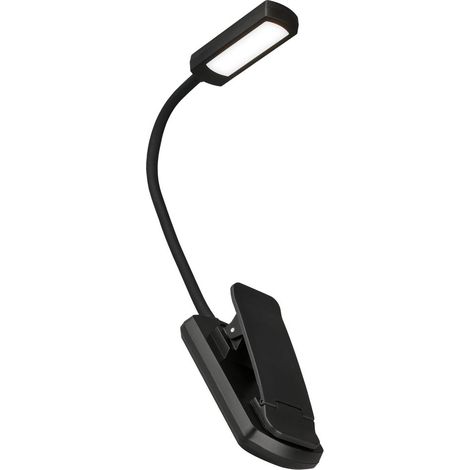 Briloner Klemmleuchte Kabellos 29cm 0,45W 40lm 2700K 4000K 6500K Warmweiß bis Tageslichtweiß Dimmbar Schwarz - Leseleuchte Büro Wohnzimmer Schlafzimmer