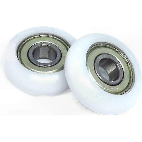 Jeu de 4 galets plastique 30mm pour portes coulissantes, dimensions 8x30x10mm, roulettes de guidage silencieuses et résistantes. (1/3)