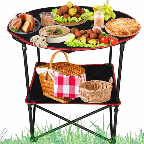 Mesa de viaje plegable con funda negra