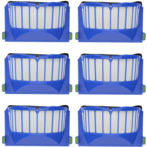 Kit de 6 filtres compatibles avec Roomba série 600 - Pièces de rechange pour 694 692 650 660 651 - Pièces de rechange pour irobot Roomba
