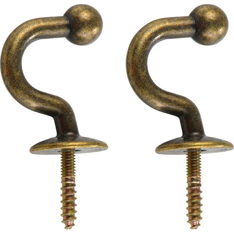 Ganci per tende in ottone anticato, confezione da 2 (antichi)