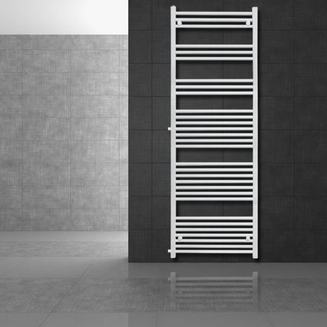 ECD Germany Radiador toallero Sahara - 600 x 1800 mm - Blanco - plano - con conexión lateral - Secador de toallas Radiador de toallas de diseño moderno - No electrico (1/5)