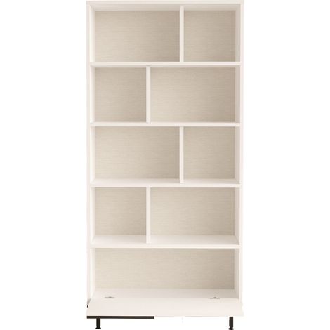 Bibliothèque moderne avec porte et étagères Palen - Blanc (1/5)