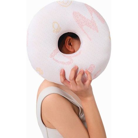 Oreiller d'oreille - Oreiller perforé pour les personnes dormant sur le côté, conception ergonomique, confortable et respectueux des oreilles, soulage la pression sur les oreilles- (1/5)