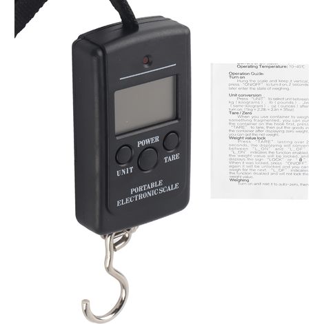 Balance numérique portable précise 40kg/10g avec crochet et affichage LCD (1/5)