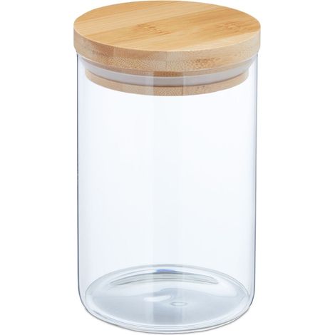Set di 3 barattoli in vetro per cucina design trasparente 30 x 10 cm in vetro trasparente 130011622