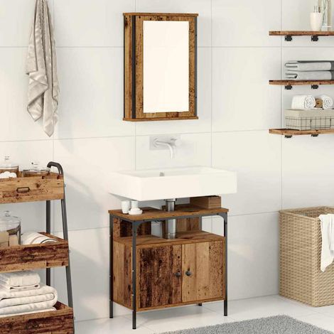 vidaXL Set di mobili per il bagno 2 pcs Marrone Legno multistrato (1/5)
