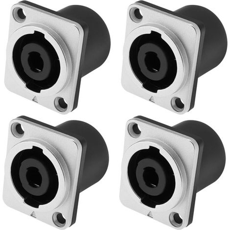 4-polige, quadratische Speakon-Buchsen aus Metall – 4er-Pack, kompatibel mit NL4MP/NL4MPR/NL4FC