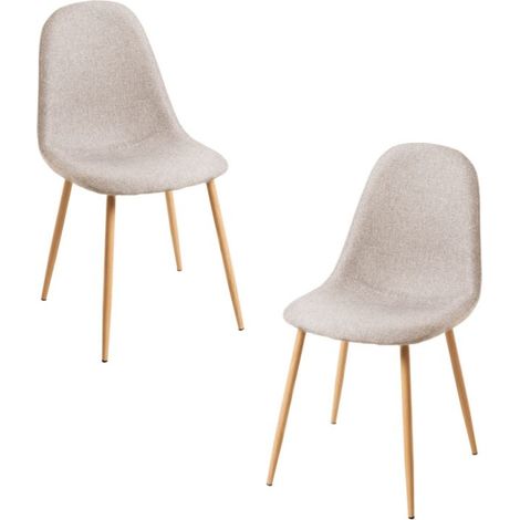 Packs Sillas Comedor - Pack 2 Sillas Teok Tela - Beige (1/5)