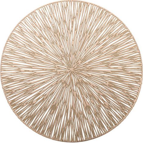 Placemat Ronde - PVC - Résistant à la Chaleur - Pour Table à Manger - Or - 1 Pièce (1/5)