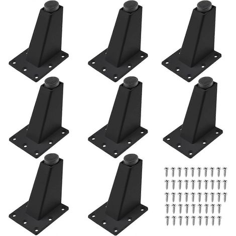 Verstellbare Schrankbeine, 8-teiliges Set, Möbelbeine aus Aluminiumlegierung, moderne Tischbeine, dreieckige Metallfüße, Ersatzbeine für C-87cm-Tisch, Schwarz