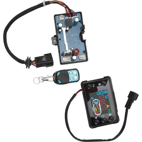 Thermostat mit LCD-Bildschirm für 12V/24V Dieselkühler, Fernbedienung für Standheizung, Heizungsregler mit Bildschirm, Fernbedienungsset für Standluftheizung. (1/5)