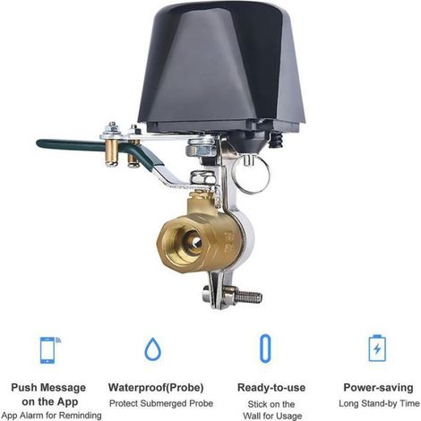 Vanne d'eau intelligente WiFi avec minuterie, commande de coupure d'eau automatique, domotique (1/4)