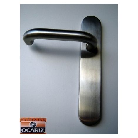 Manivela Puerta 226X42Mm Upl Inox 304 Inox Placa Larga